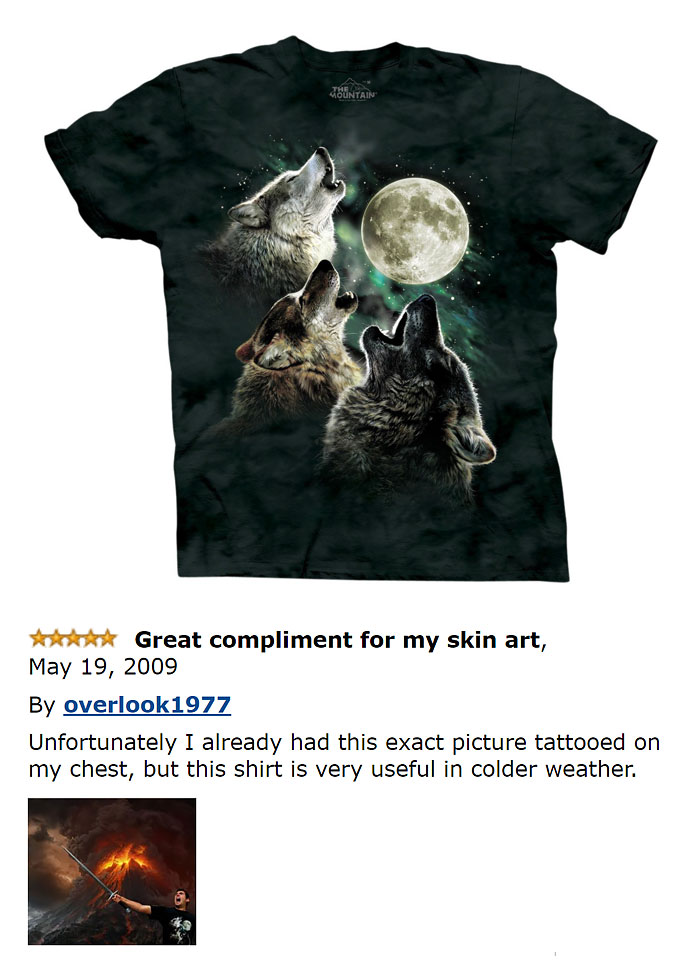 Three wolves howling in full moon T-shirt and a comment 
