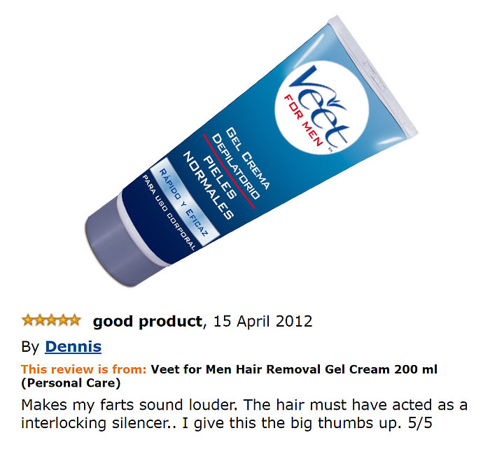 Tube of Veet gel and a comment 
