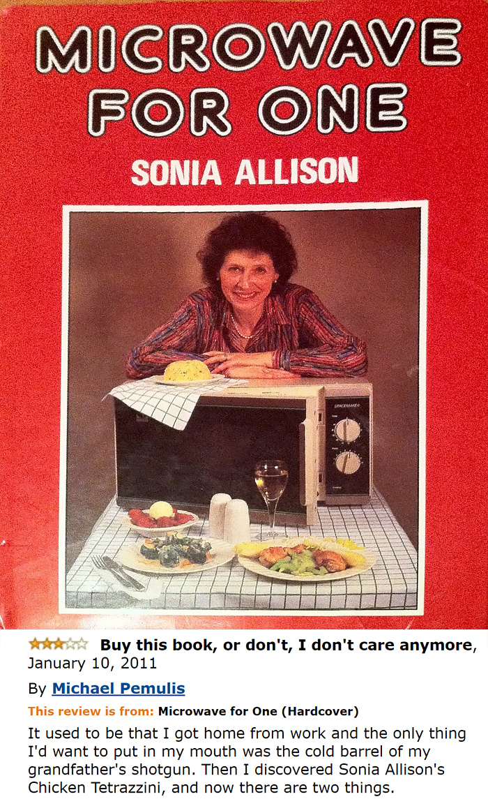 Microwave For One book cover and a comment 