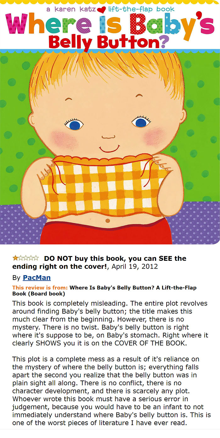 Where Is Baby's Belly Button book cover and a comment 