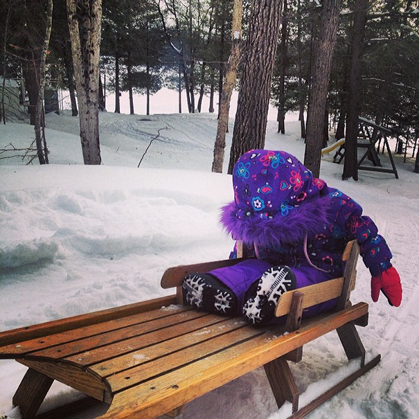 This Little Cutie Fell Asleep On Her Sleigh Ride