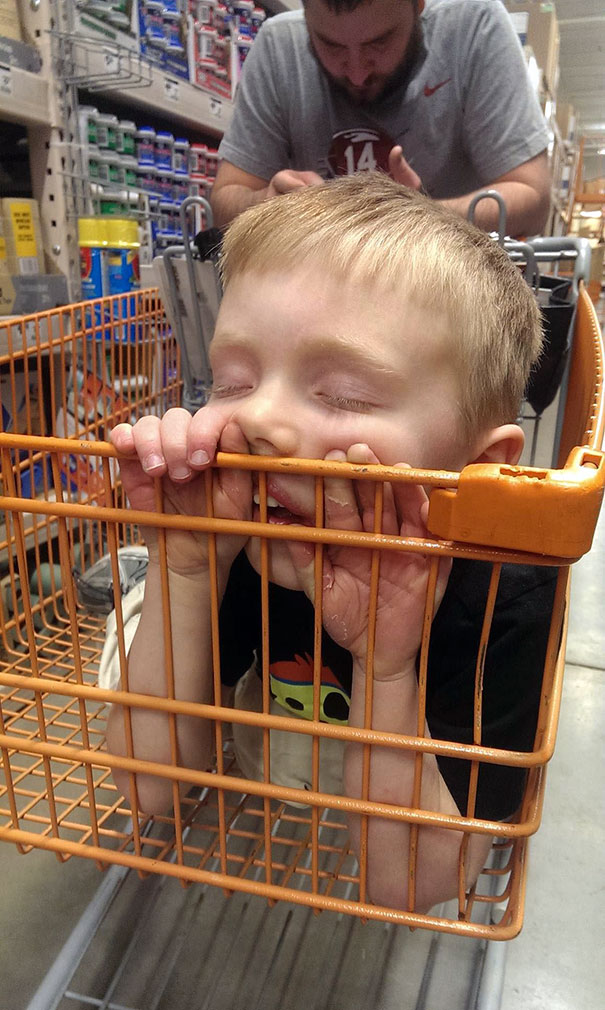 Napping In A Shopping Cart