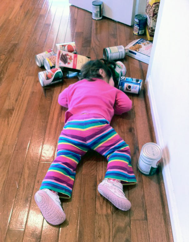 Napping After Playing In The Pantry