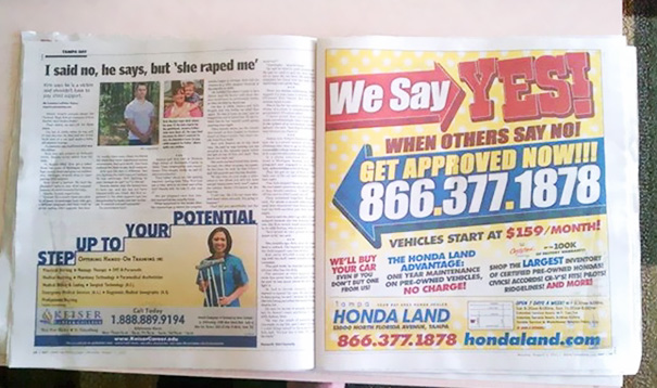 Advertising Placement Fail