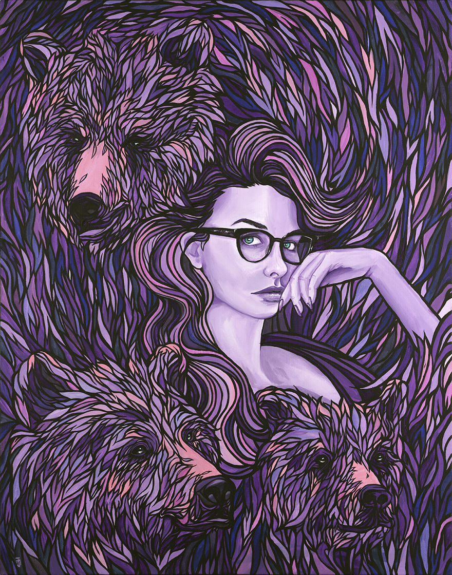 "goldilocks" 22x28 Acrylic On Canvas By Jon Mctavish