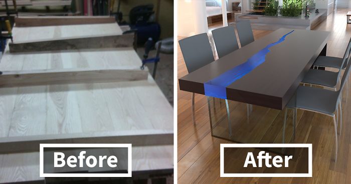 I Made A Wooden Table That Lights Up When Someone Enters A Room