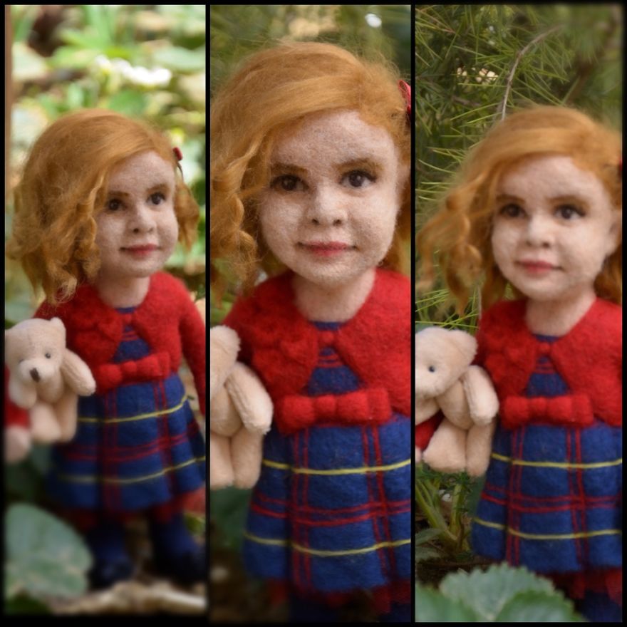 Needle Felted Wool Babygirl, Needlesea By Deniz Demiray