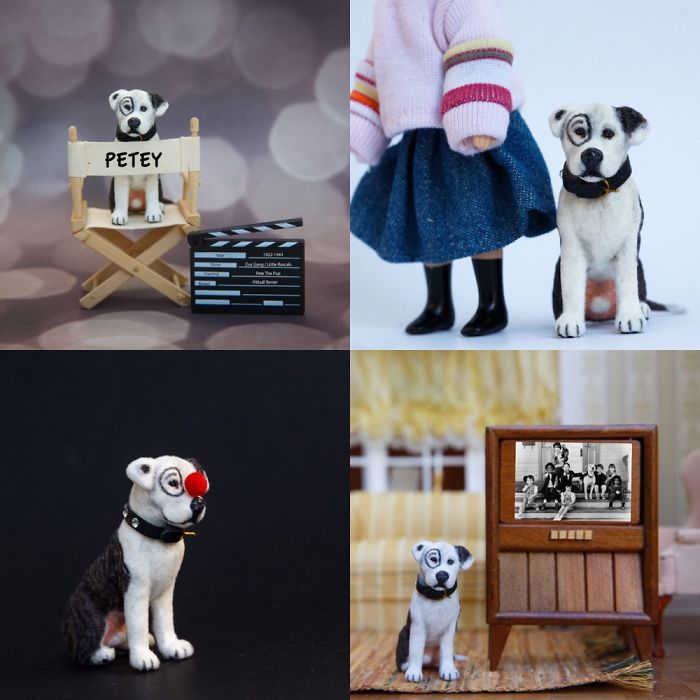 1:12 Scale Miniature Petey Pitbull Little Rascals