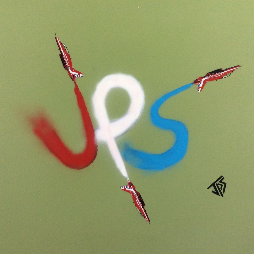 Red Arrows Piece Depicting My Initials Jps