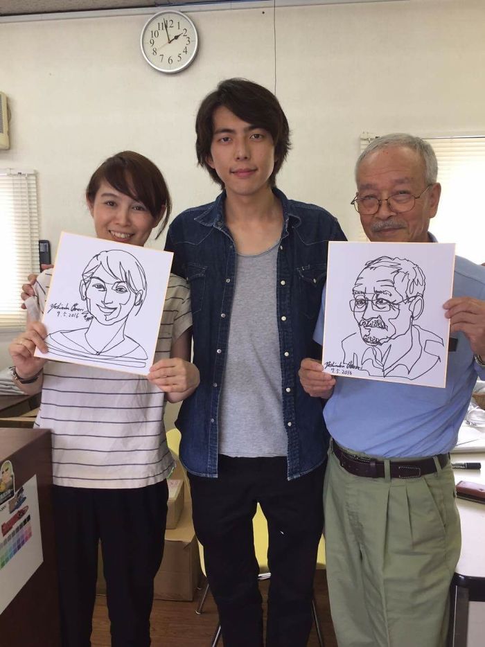 I Draw People I Meet With One Unbroken Line