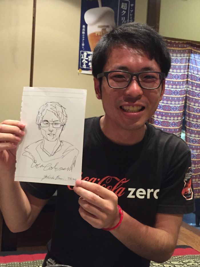 I Draw People I Meet With One Unbroken Line