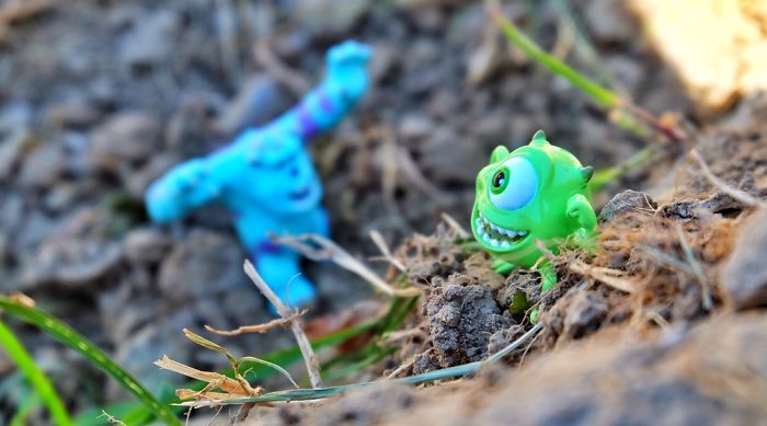 Sullivan Chasing After Mike In Human World