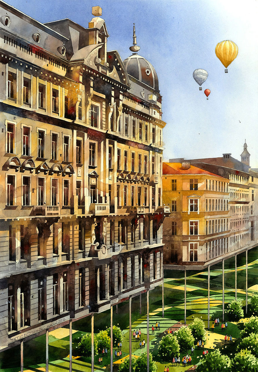 Artist From Poland Nostalgic For 19th Century Warsaw Recreates It In Watercolour Artist From Poland Nostalgic For 19th Century Warsaw Recreates It In Watercolour