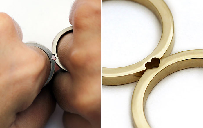 Matching Wedding Rings That Become One When Combined