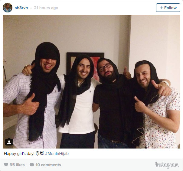 Iranian Men Wear Hijab To Fight For Women’s Rights In Iran