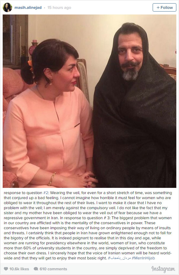 Iranian Men Wear Hijab To Fight For Women’s Rights In Iran