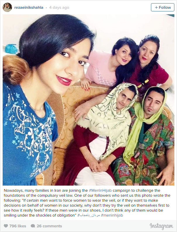 Iranian Men Wear Hijab To Fight For Women’s Rights In Iran