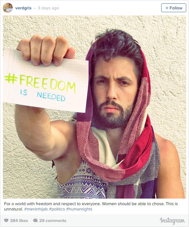 Iranian Men Wear Hijab To Fight For Women’s Rights In Iran