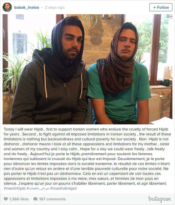 Iranian Men Wear Hijab To Fight For Women’s Rights In Iran