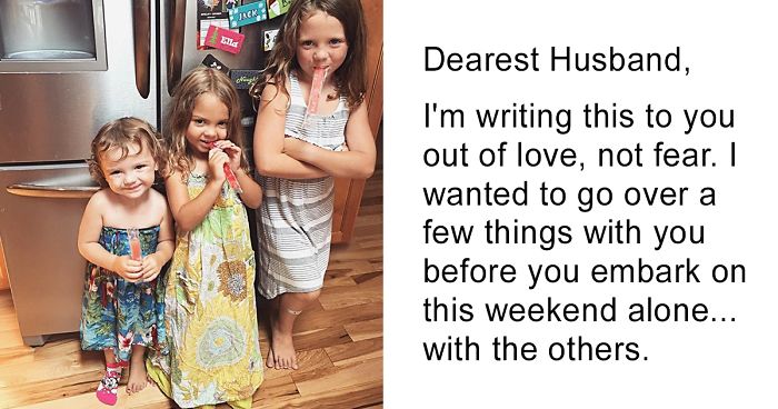Wife Writes Brutally Honest Letter To Husband Before Leaving Him Alone With Kids For The Weekend