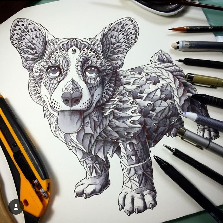 Ornate And Intricate Animal Drawings