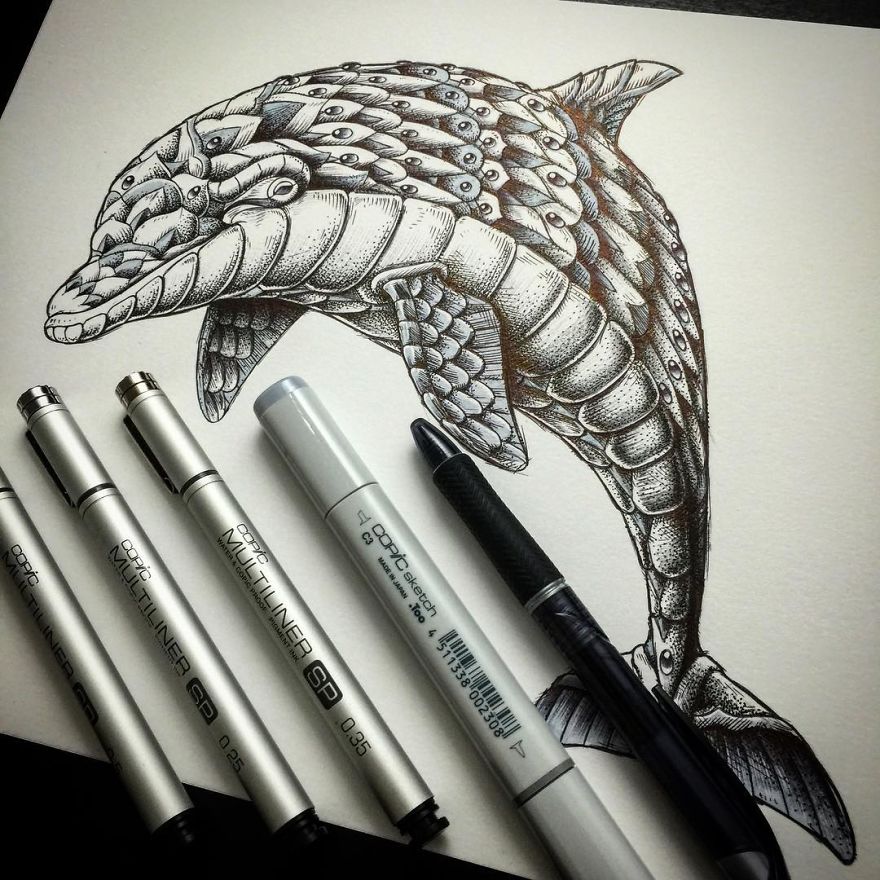 Ornate And Intricate Animal Drawings