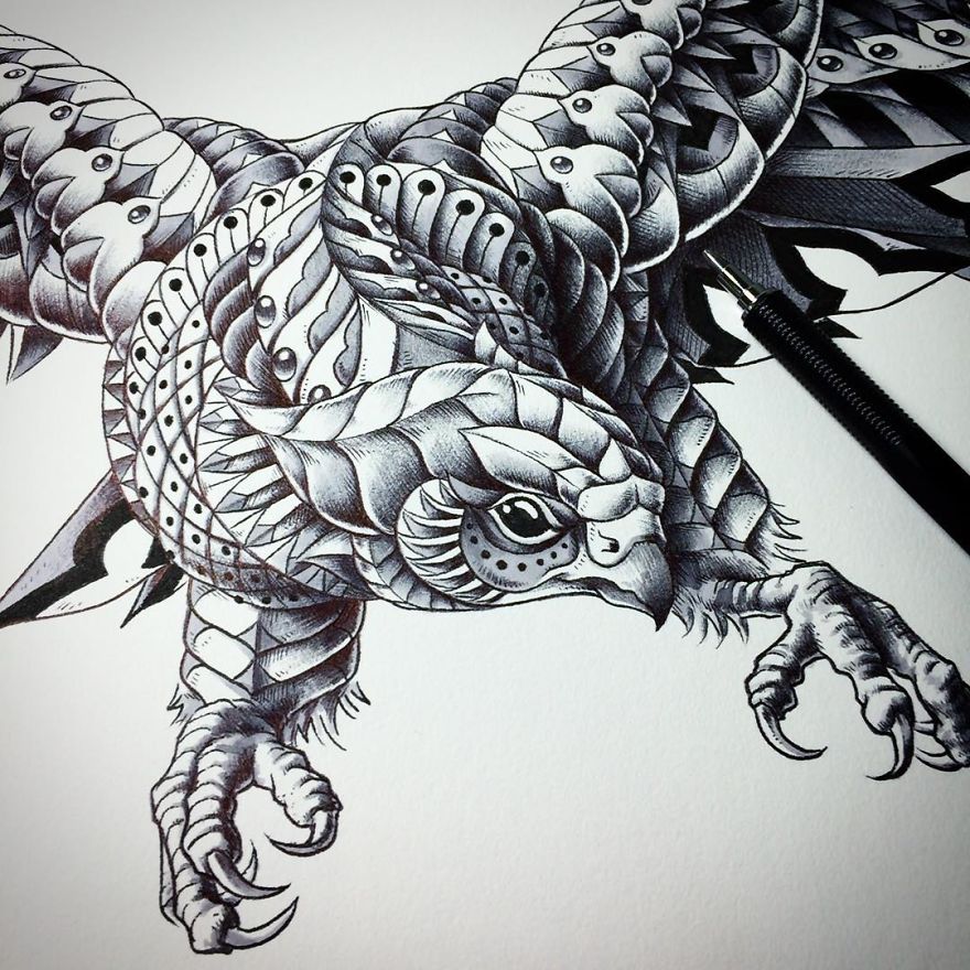 Ornate And Intricate Animal Drawings