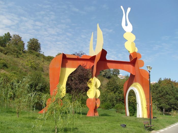 Iron Sculpture Near Danube River, Galati, Romania