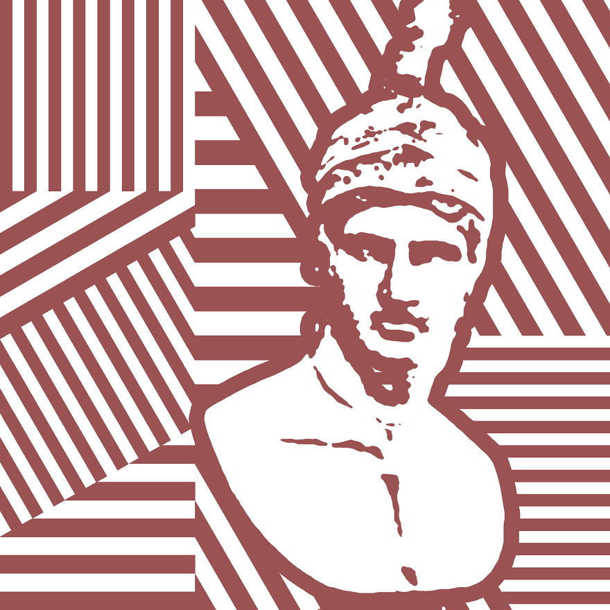 I Turn Greek God Sculptures Into Colourful Geometric Pop-art Portraits