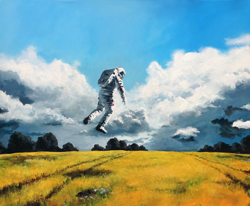 I Paint Astronauts, Flying Fruits And Bus Stops Set In The Danish Wilderness