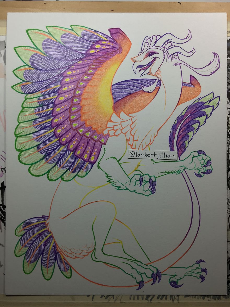 I Spent 32 Hours Creating A Colored Pencil Barn Owl Dragon Inspired By Oaxacan Woodcarvings I Spent 32 Hours Creating A Colored Pencil Barn Owl Dragon Inspired By Oaxacan Woodcarvings