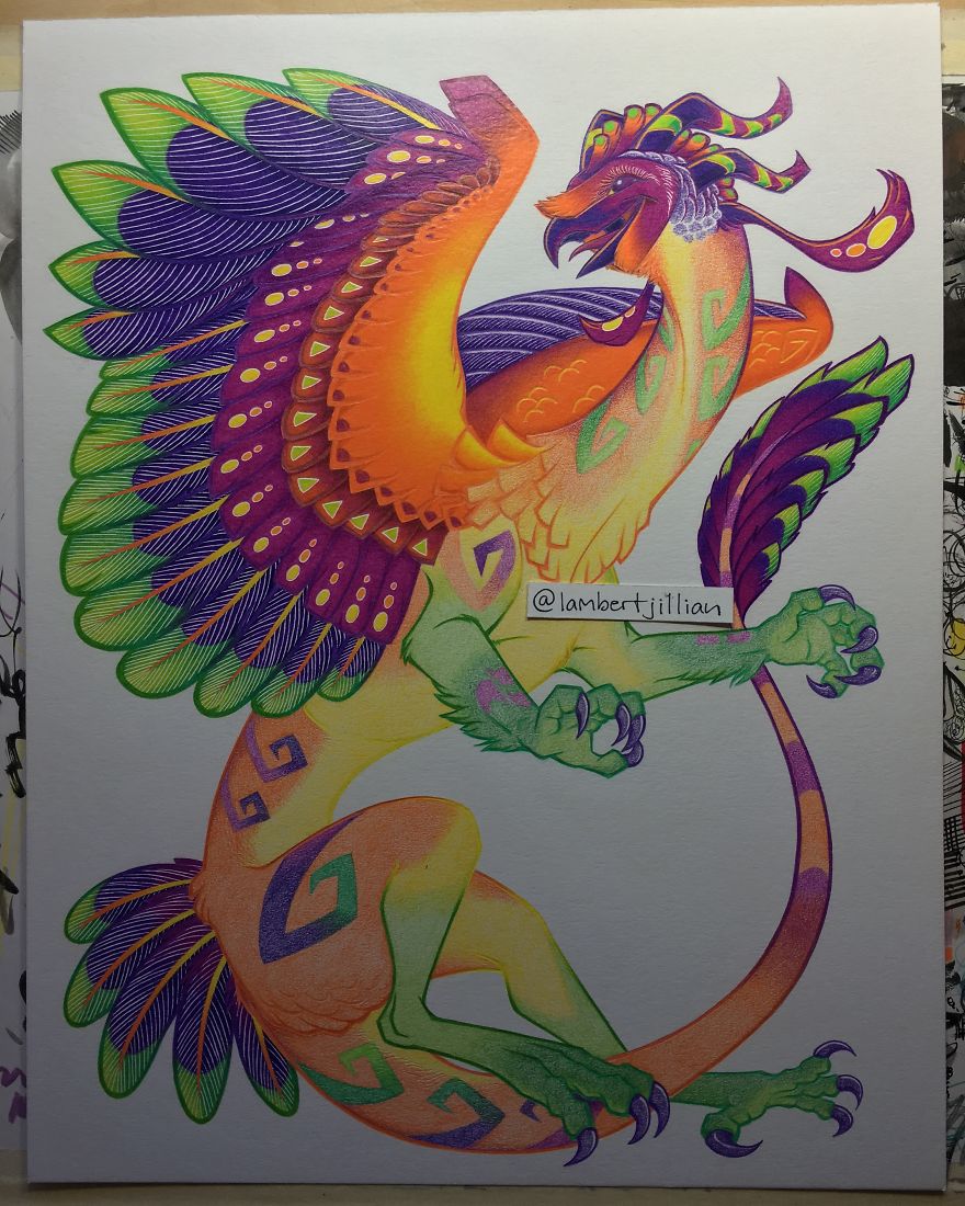I Spent 32 Hours Creating A Colored Pencil Barn Owl Dragon Inspired By Oaxacan Woodcarvings I Spent 32 Hours Creating A Colored Pencil Barn Owl Dragon Inspired By Oaxacan Woodcarvings