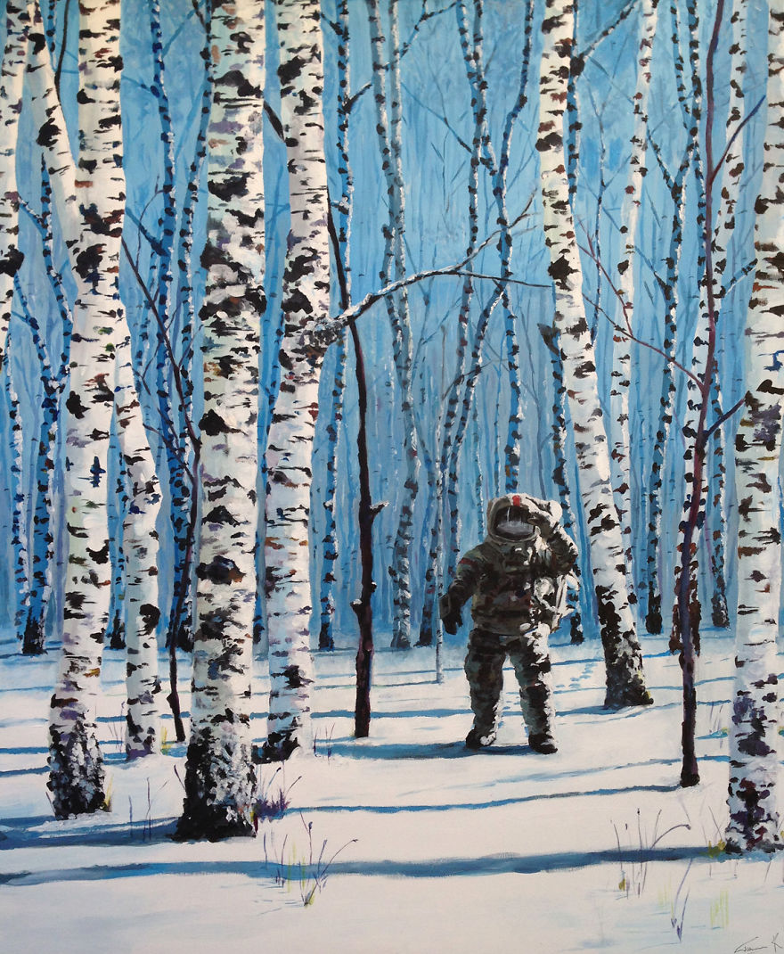 I Paint Astronauts, Flying Fruits And Bus Stops Set In The Danish Wilderness