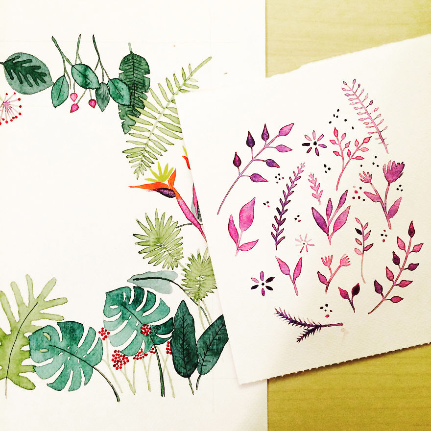 I Create Floral Illustrations