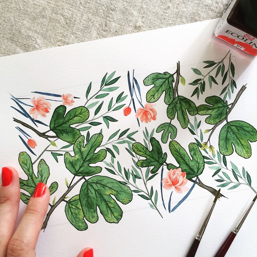 I Create Floral Illustrations