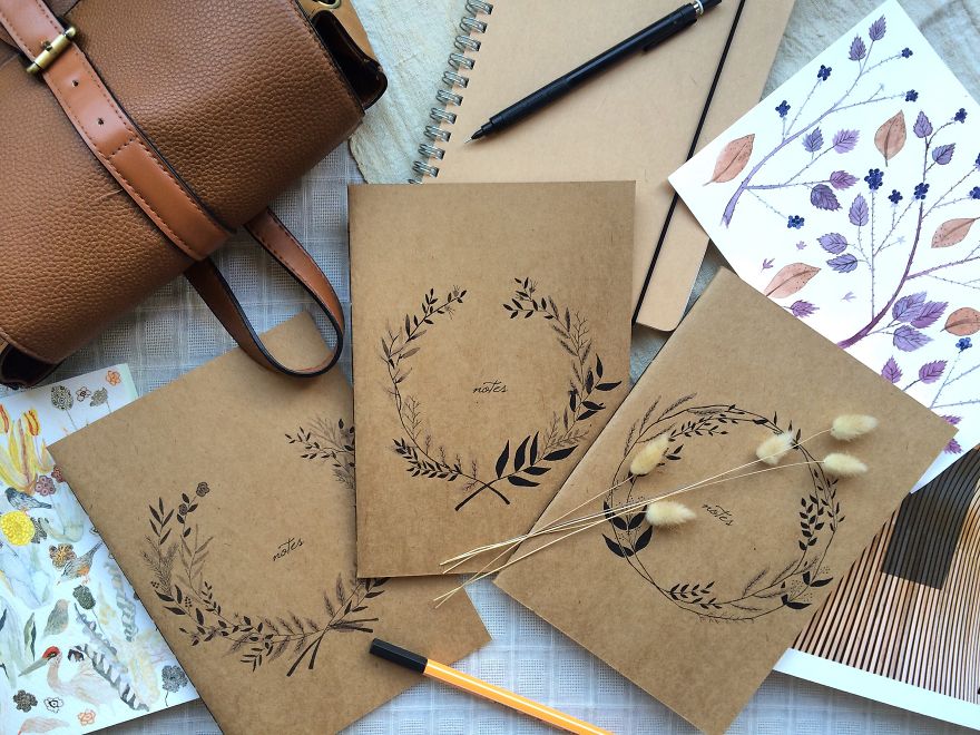 I Create Watercolor Patterns And Turn Them Into Handmade Stationery Goods