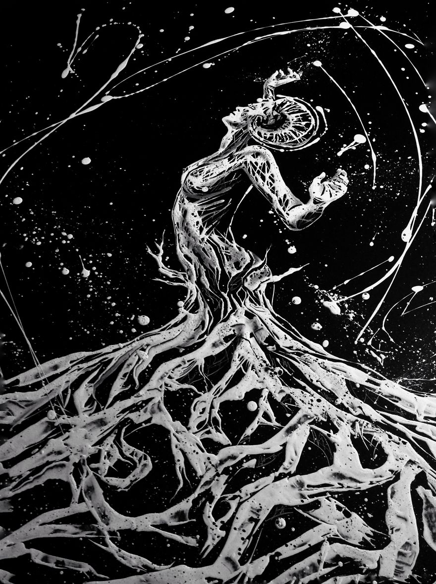 Mixing Abstract With Realistic In Drip Painting Mixing Abstract With Realistic In Drip Painting