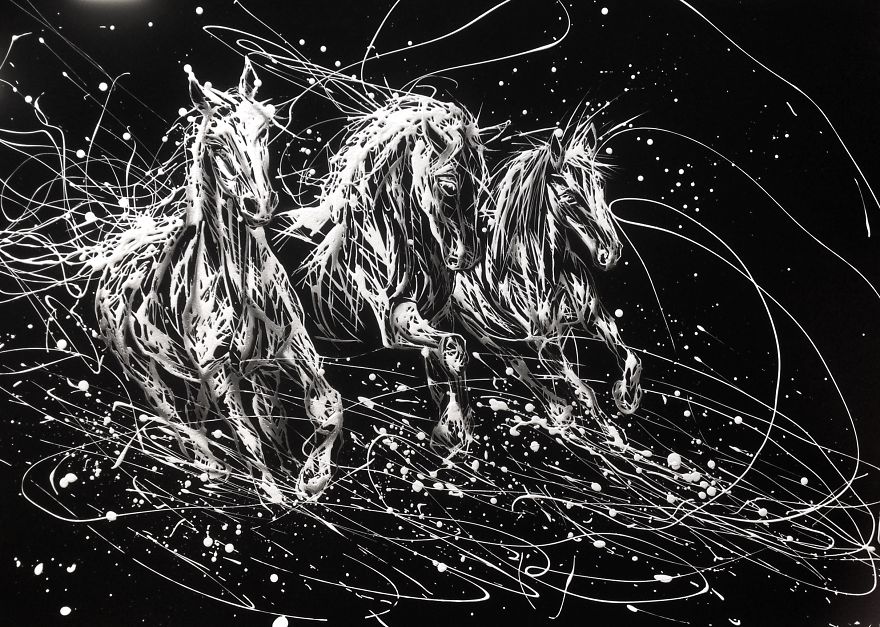 Mixing Abstract With Realistic In Drip Painting Mixing Abstract With Realistic In Drip Painting