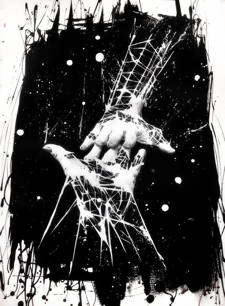 Mixing Abstract With Realistic In Drip Painting