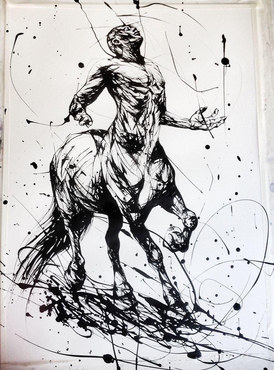 Mixing Abstract With Realistic In Drip Painting Mixing Abstract With Realistic In Drip Painting