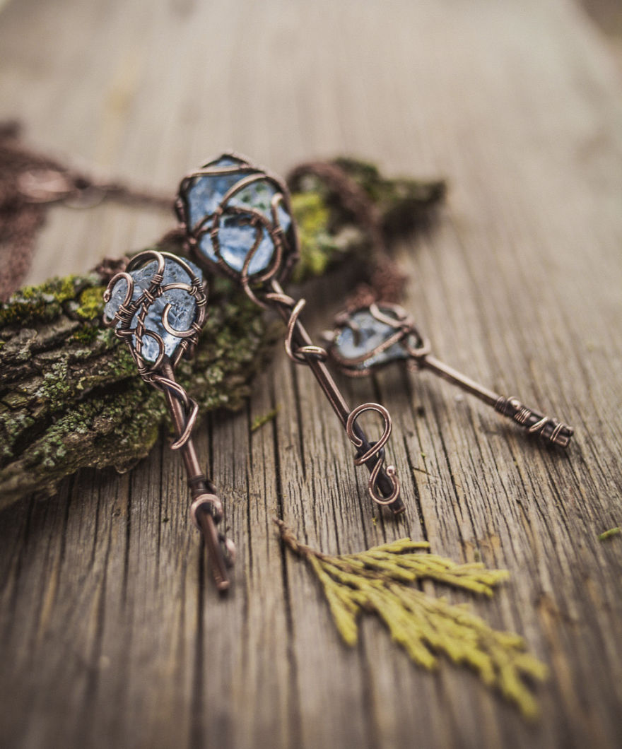 Nature And Wire - My Love. Unique Wire Wrapped Jewelry Was Inspired By Nature.