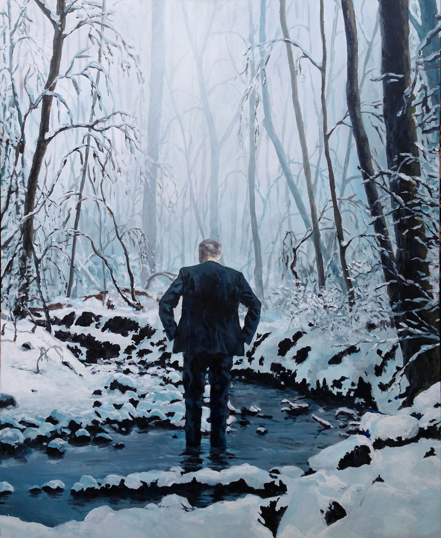 I Paint Astronauts, Flying Fruits And Bus Stops Set In The Danish Wilderness I Paint Astronauts, Flying Fruits And Bus Stops Set In The Danish Wilderness