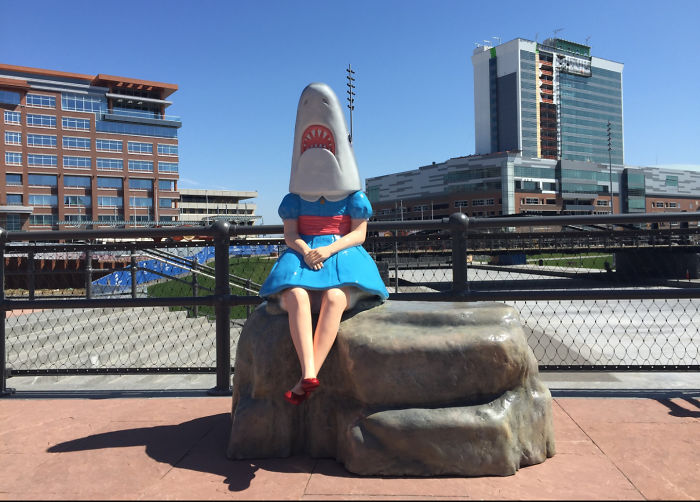 Shark Girl Bench, Canalside, New York