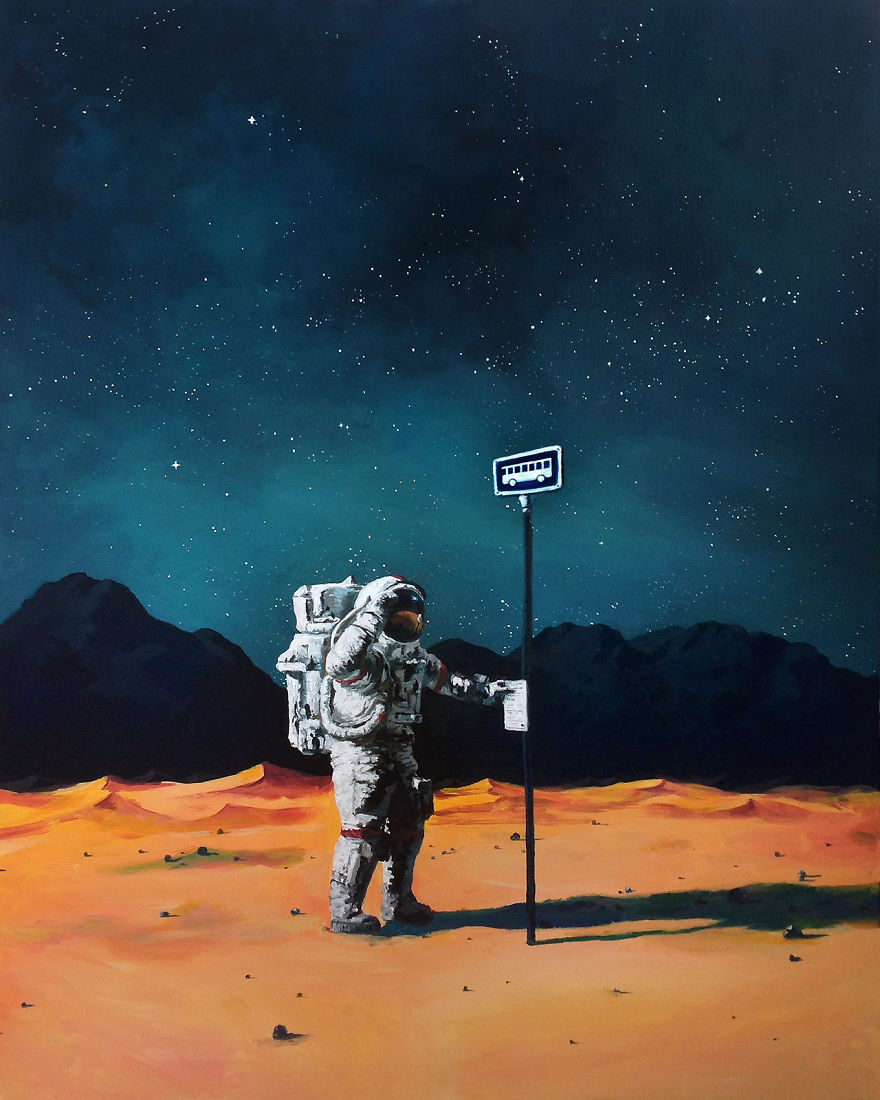 I Paint Astronauts, Flying Fruits And Bus Stops Set In The Danish Wilderness
