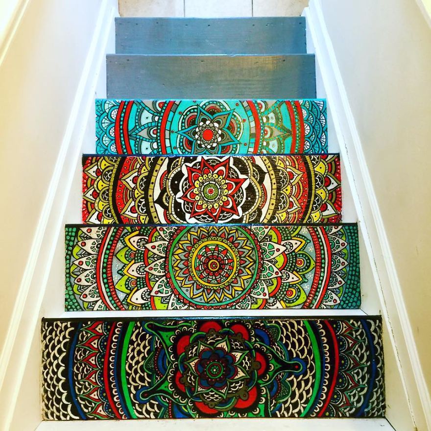 I Turned My Boring Stairs Into A Colorful Mandala I Turned My Boring Stairs Into A Colorful Mandala
