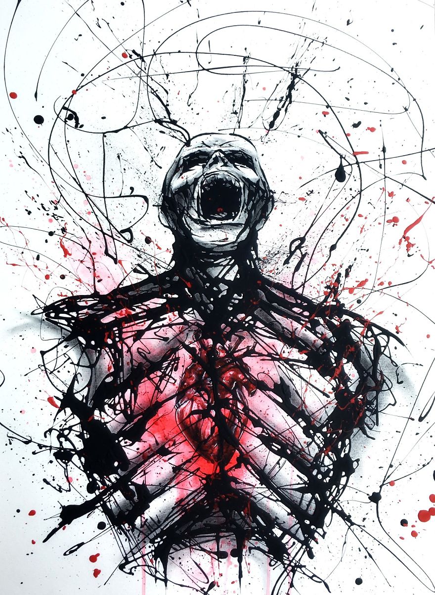 Mixing Abstract With Realistic In Drip Painting Mixing Abstract With Realistic In Drip Painting