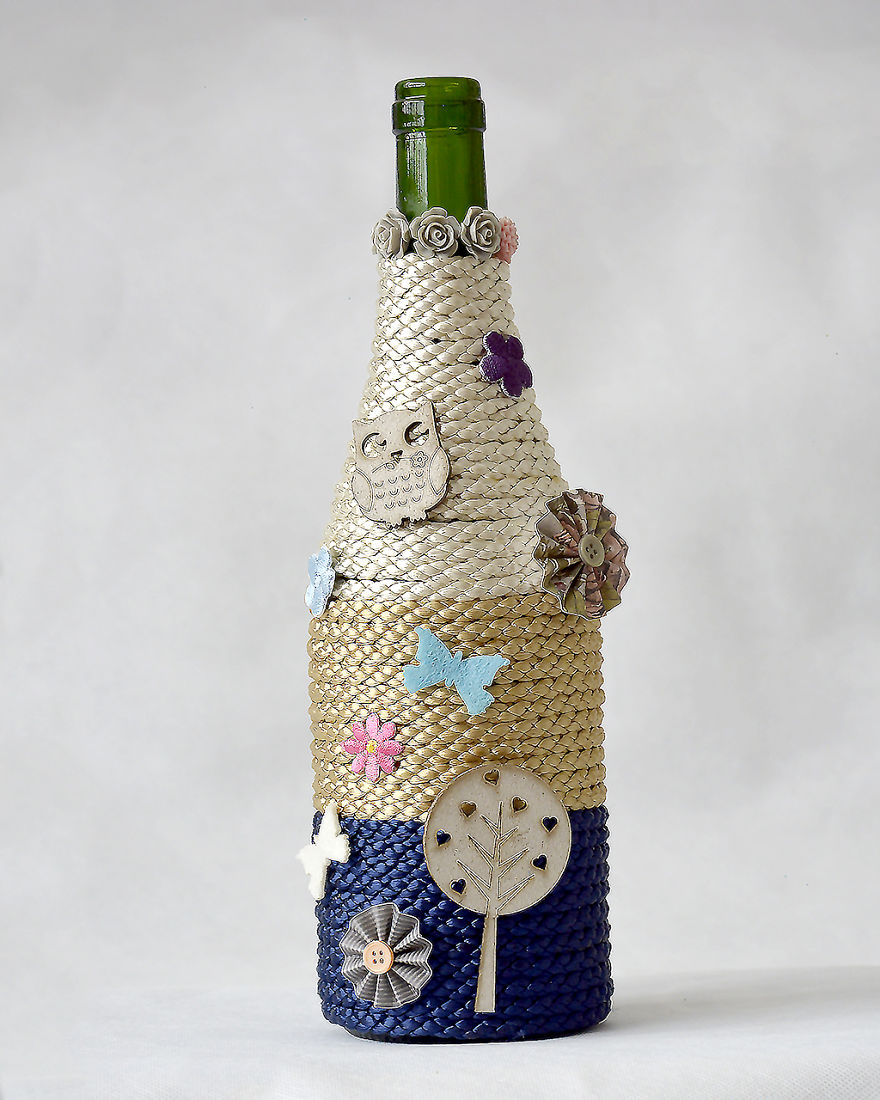 I Made This Beautiful Home Or Baby Shower Decor From Wine Bottle