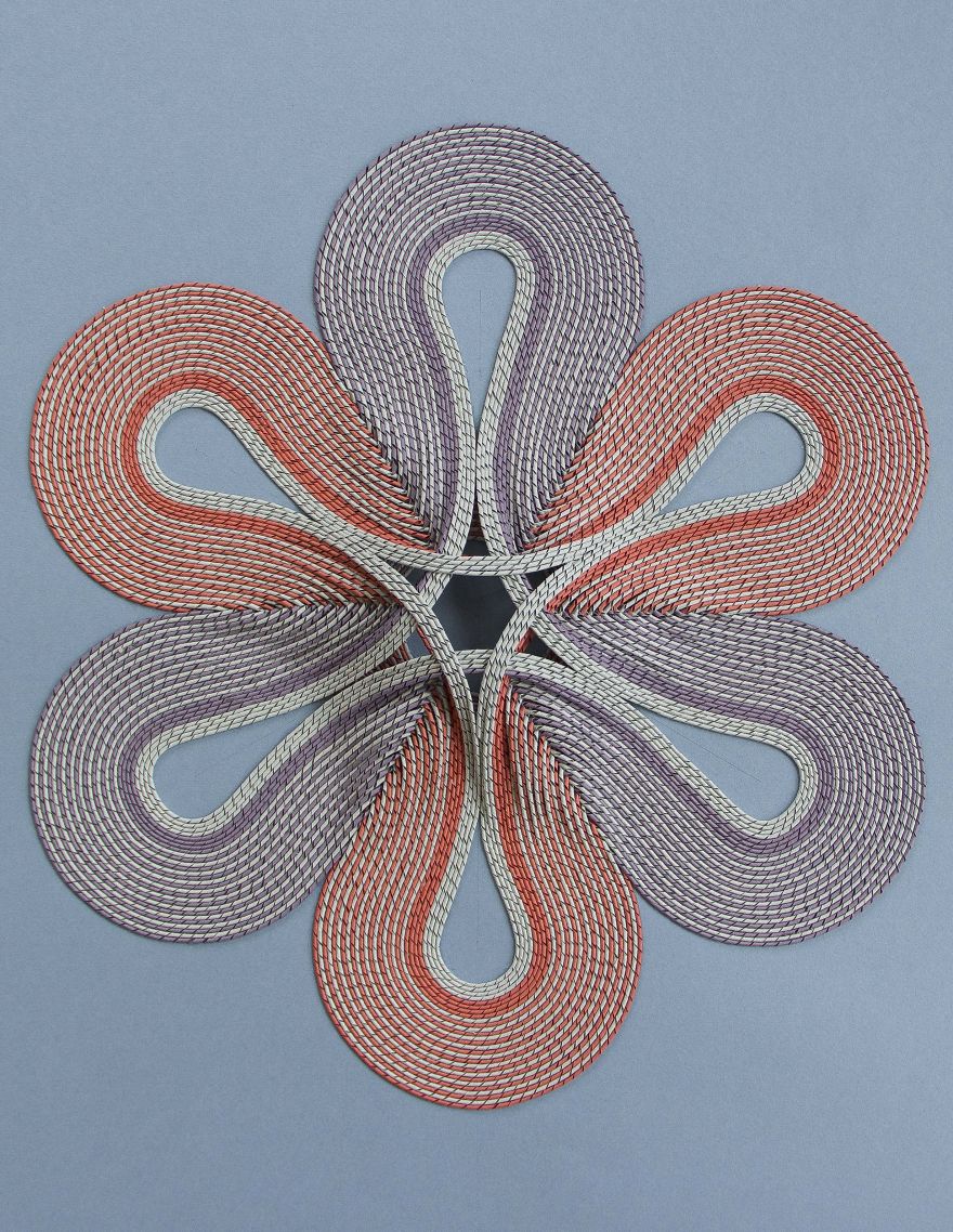 I Hand Cut Thousands Of Strips To Create 3D Paper Sculptures