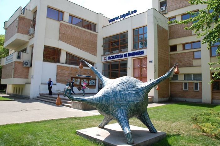 Iron Sculpture In Front Of Engineering Faculty, Galati, Romania