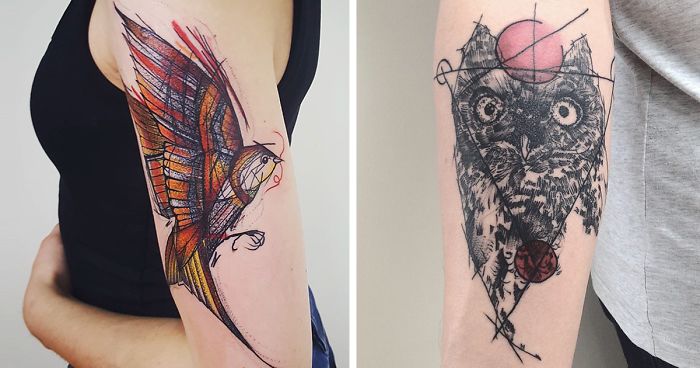 Colorful And Sketchy Tattoos By Vesna